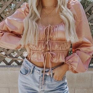 Forever 21 Satin Tie-Up Top